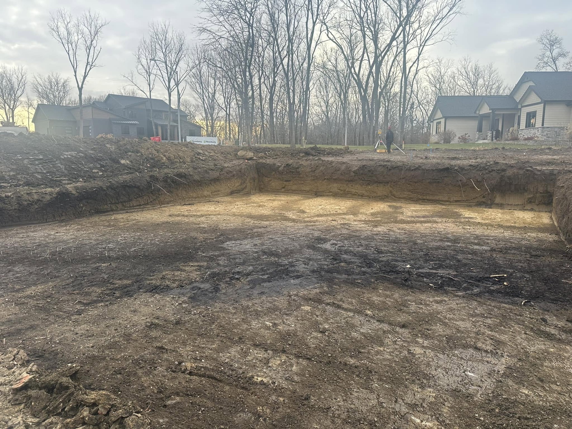 Basement excavation for a new home by excavating contractor Melbourne, IA