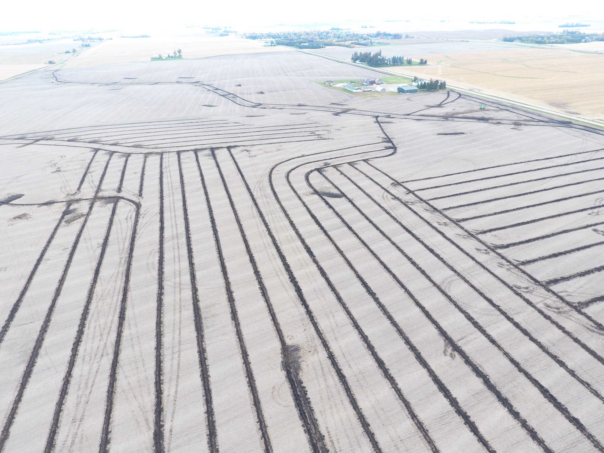 Full-field pattern tiling covering agricultural acres in Iowa Full-field pattern tiling covering agricultural acres in Iowa